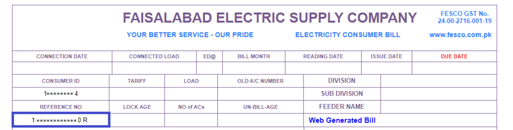 FESCO Bill Online