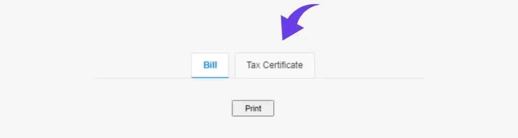 Tax Certificate